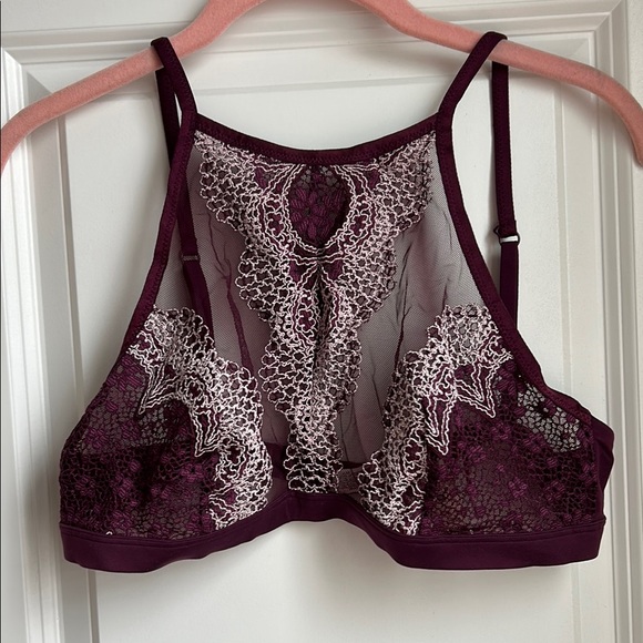 Victoria's Secret Other - Victoria’s Secret Lace Bralette - plum Purple size large NWT